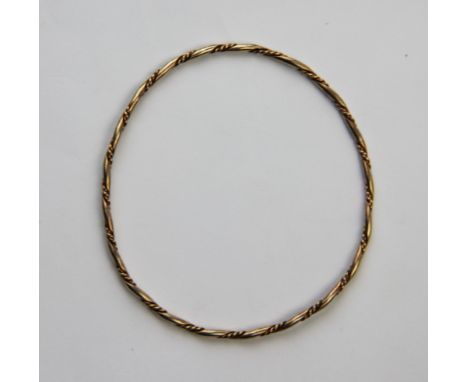 A 9ct gold rope twist bangle, approx. 7cm diameter, gross weight 6.8gms 