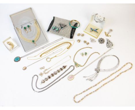 An large quantity of vintage and modern costume jewellery, to include a suite of necklace and earrings by Christian Dior, a f