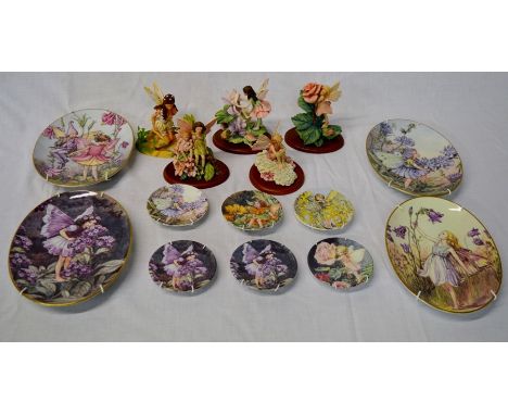 Flower Fairy figures &amp; Royal Worcester Flower Fairy collectors plates&nbsp;