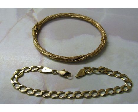 9ct gold bangle and bracelet (both af) total weight 10 g