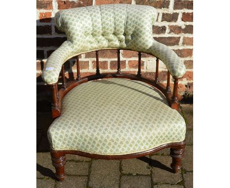 Victorian spindle &amp; button back tub chair