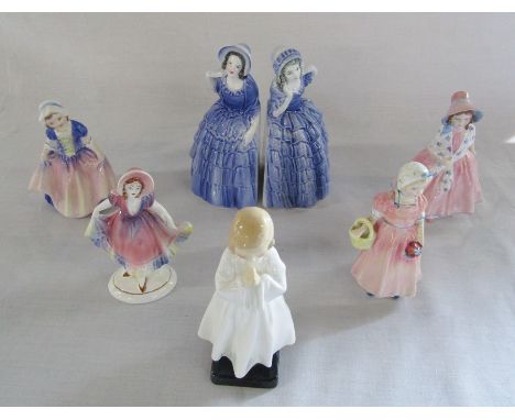 Selection of small Royal Doulton and Katzhutte figurines inc Bedtime, Dinky Do, Tinkle Bell &amp; Lily
