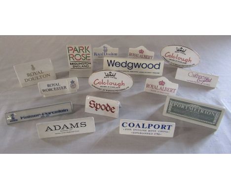 Various ceramics signs / plaques inc Wedgwood, Royal Doulton and Royal Worcester (Caithness - plastic)