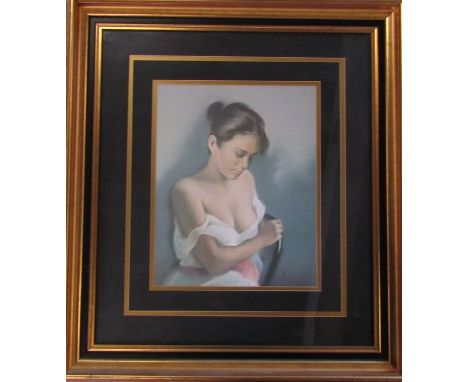 Large framed portrait print of a young woman 84 cm x 95 cm (size including frame)