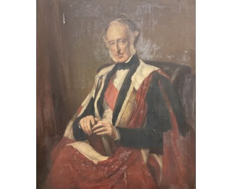 After George Richmond (British 1809-1896): Portrait of Sir Charles Wood 1st Viscount Halifax Three Quarter Length Wearing Pee