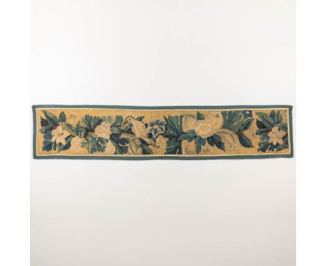 A part of a tapestry with images of a dove. 17thc entury. (129 x 28 cm)