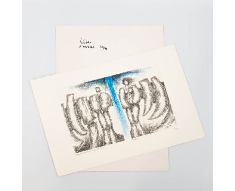Hubert MINNEBO (1940) Hun Verbondenheid kreeg iets zomers, lithograph, 31/40, 2001. (35 x 24 cm)