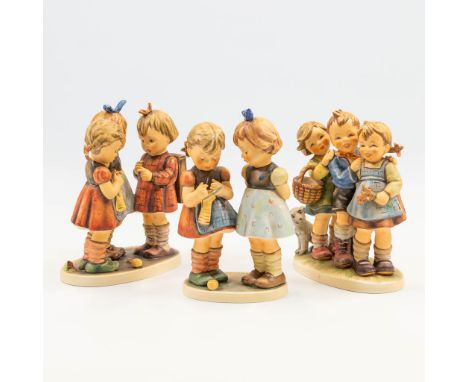 A collection of 3 Hummel statues with numbers 177/1 - 256 - 362. (8,5 x 15 x 18 cm)