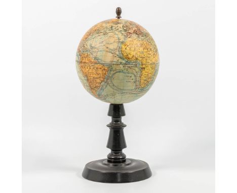 A globe on wood base, J. Forest - Globe Terrestre. The first half of the 20th century. 