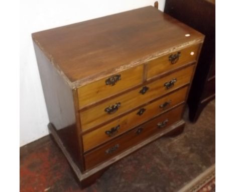 A small George III style mahogany chest of two short and three long drawers on bracket feet, width 79cm, height 75cm.