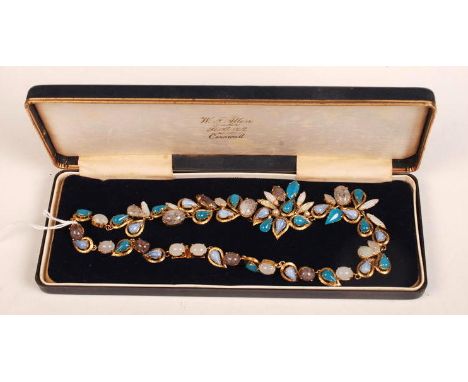 A Christian Dior necklace colour paste set in gilt metal the clasp marked 'Made in Germany for Christian Dior © 1964'  Condit