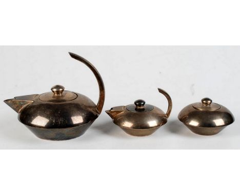 A stylish silver plated Aartei three piece tea service.