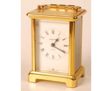 A Bayard eight day brass carriage clock.