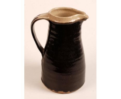 A Leach Pottery tenmoku jug, height 24cm.
