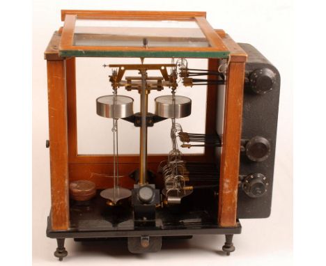 A Stanton Analytical Laboratory Balance Model BA6 with integral spirit level and 'automatic' enclosed weight system, used to 