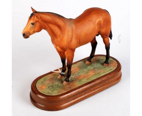 A Royal Worcester American Registered Quarter Horse modelled by Doris Lindner. Width of stand 27cm. Condition Report: Good co