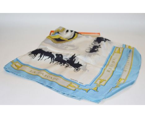 Hermes, a Le Bois de Bologne silk scarf, in the original box with ribbon