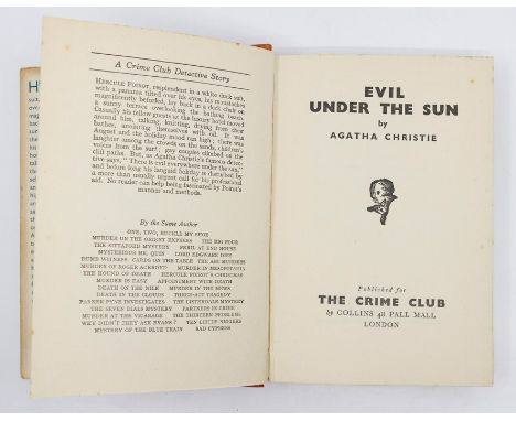 Christie, Agatha. Evil Under the Sun, first edition, London: The Crime Club, 1941, publisher's orange/red cloth with unclippe