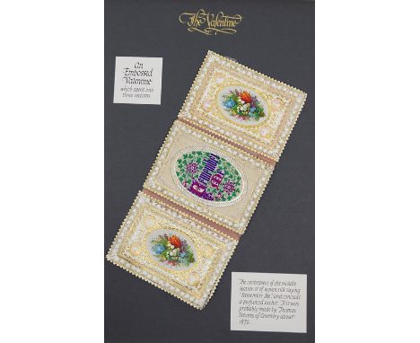Valentine. Collection of five Victorian Valentines, 1840s-1870s, comprising: 1) 'Faithful to thee', Windsor paper lace depict