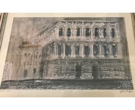 John Piper (British, 1903-1992), Palazzo Pesaro, signed in pencil l.r., colour print by W.S. Cowell Ltd, 24 by 37cm, framed N