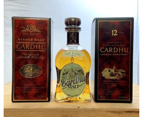 Three bottles of 12 year old Cardhu Single Malt Highland Scotch Whisky. Region: SpeysideDistillery: CardhuDistilled: Age: 12 