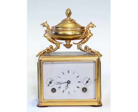 Moser, Paris, a mid 19th Century gilt metal bracket clock, (originally part of a larger component/garniture), lidded urn fini