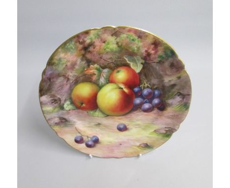 A Royal Worcester Plate Painted with Fruit Signed by B V BagnellDate: coded 1929Size: 22cm diameter Condition: Few paint scra