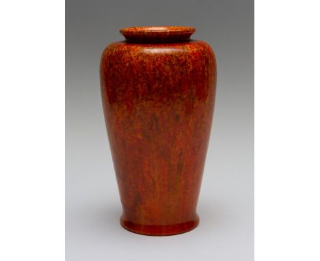 A Pilkington Royal Lancastrian baluster vase, mottled orange glaze, No.2369, height 23cm