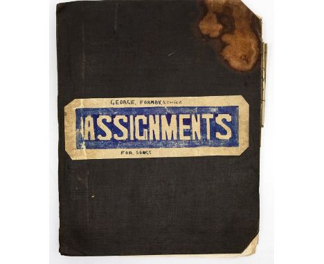 George Formby Snr (1875-1921). His own personal book of assignments featuring numerous manuscript &amp; signed documents appo