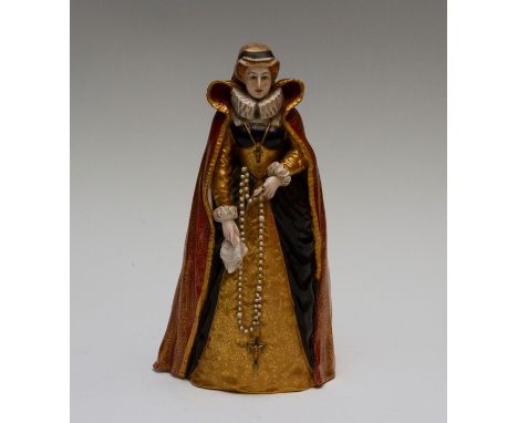 A Royal Worcester figurine of Mary Queen of Scots, after Janet Scott, No.2634. Date mark for 1916. The figure is highly-detai