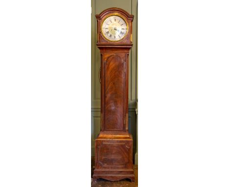 A George III mahogany 8-day longcase clock by Joseph Brown of Worcester (1767-1796), circa 1780, arch moulded pediment above 