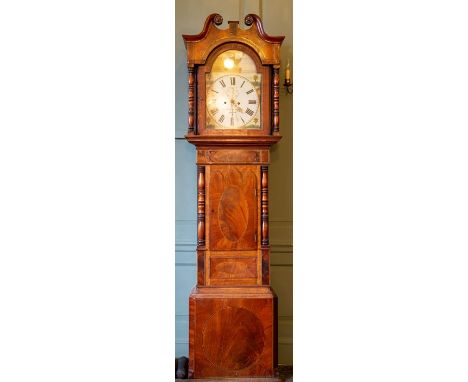 An early 19th Century eight day mahogany and oak longcase clock, by Smith and Sons, Walton-on-Trent, the hood with a swan nec