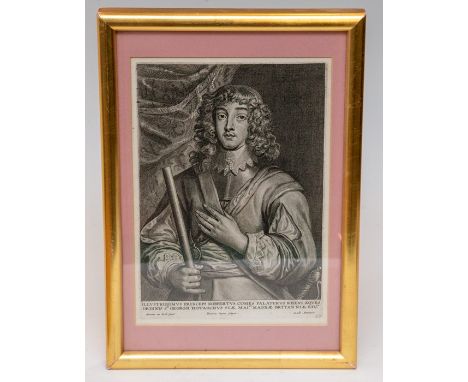After Sir Anthony van Dyck (1599-1641). Portrait of Michel Le Blon, Dutch silver engraver and art dealer, copper engraving by