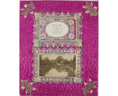 Valentine. Collection of five Victorian Valentines, comprising: 1) 'Affections offering to thee', Mansell, paper lace with ce