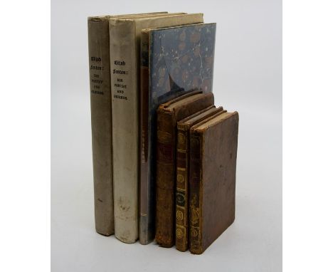 Fenton, Elizah. A small group of books, including Poetical Works, Marianne (1723 first edition), Poetry, and Friends