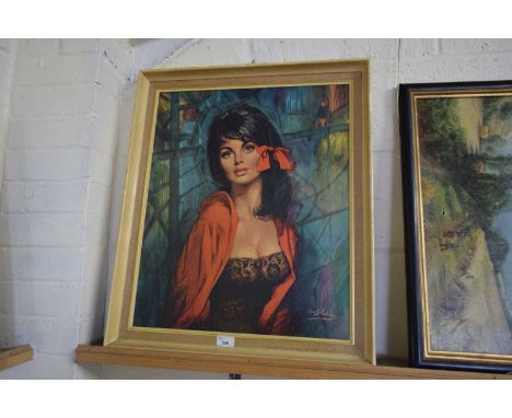 AFTER LOUIS SHABNER, 'MELANIE', VINTAGE COLOURED PRINT, FRAMED