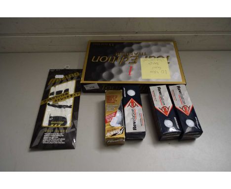 BOX OF TOUR EDITION GOLF BALLS PLUS FURTHER DUNLOP AND OTHER GOLF BALLS AND GOLF GLOVE