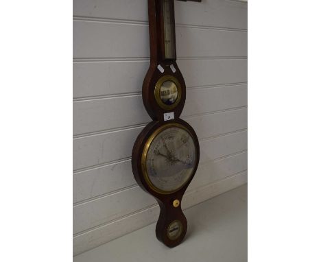 19TH CENTURY MAHOGANY CASED BANJO BAROMETER