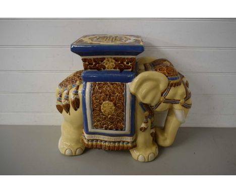 CERAMIC ELEPHANT SHAPED STOOL OR JARDINIERE STAND