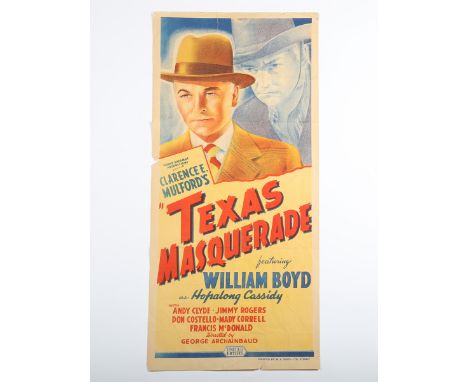 W.E. Smith Ltd (printers) - 'Texas Masquerade' (Australian Movie Poster), lithograph, published circa 1944, 76cm x 34cm.Buyer