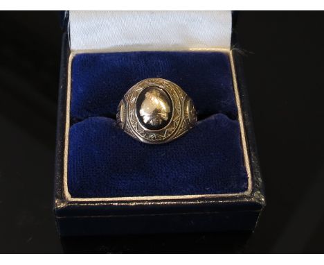 A 1954 gold American College ring, stamped Josten 10k, size J/K, 4.5g