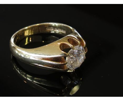 An 18ct gold gents ring claw set with 2ct brilliant cut diamond approx, size W, 13.6g 