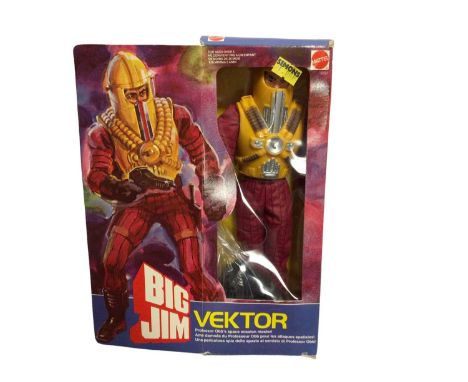 Mattel (1986-1988) Big Jim 10" Condor Force action figure Vektor Professor Obb's space mission master, opened but glued down 