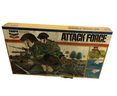 Timpo Modern Army Attack Force, with assault craft, soldiers, accessories &amp; layout sheet, sealed box but split to one edg