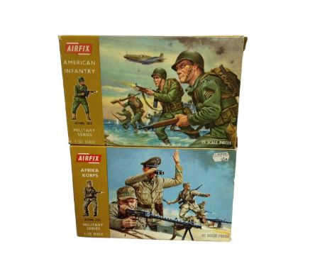 Airfix 1970's 1:32 Scale Military Series WWII soldiers including Afrika Korps, American Infantry, British 8th Army &amp; Japa