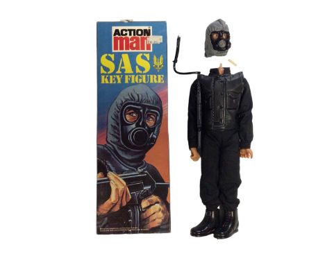 Action Man SAS Key Figure (1982-1984) with eagle eyes (detached head), leaflet &amp; equipment poster, boxed with sellotape t