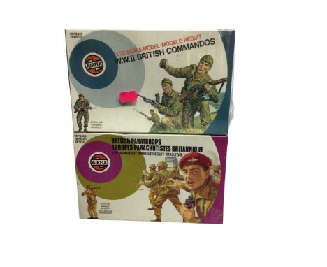 Airfix 1970's 1:32 Scale Military Series Target Pattern Artwork Allied Soldiers including British Commandos (x3), Paratroops 