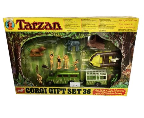 Corgi c1976 Tarzan Gift Set 36, with 22 pieces, in window box (1)