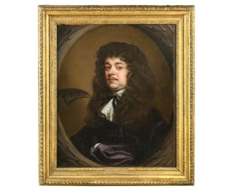 John Greenhill (British, c. 1644-1676) Portrait of a Sea Captain, head and shoulders, in a dark brown full-bottomed wig, with