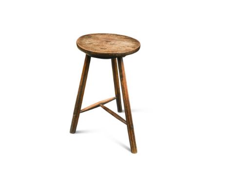A small early 19th century ash and elm stool or cricket table, 80 x 38cm (31 x 15in)  